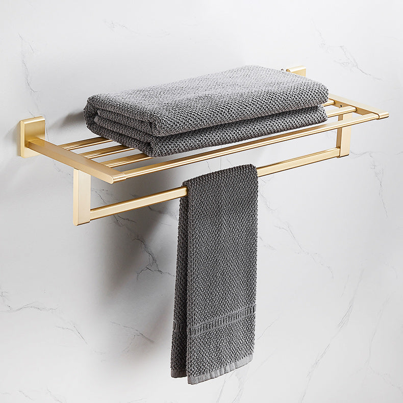 Golden Modern 5-Piece Bathroom Accessory Set Brushed Brass Towel Bar/Paper Holder