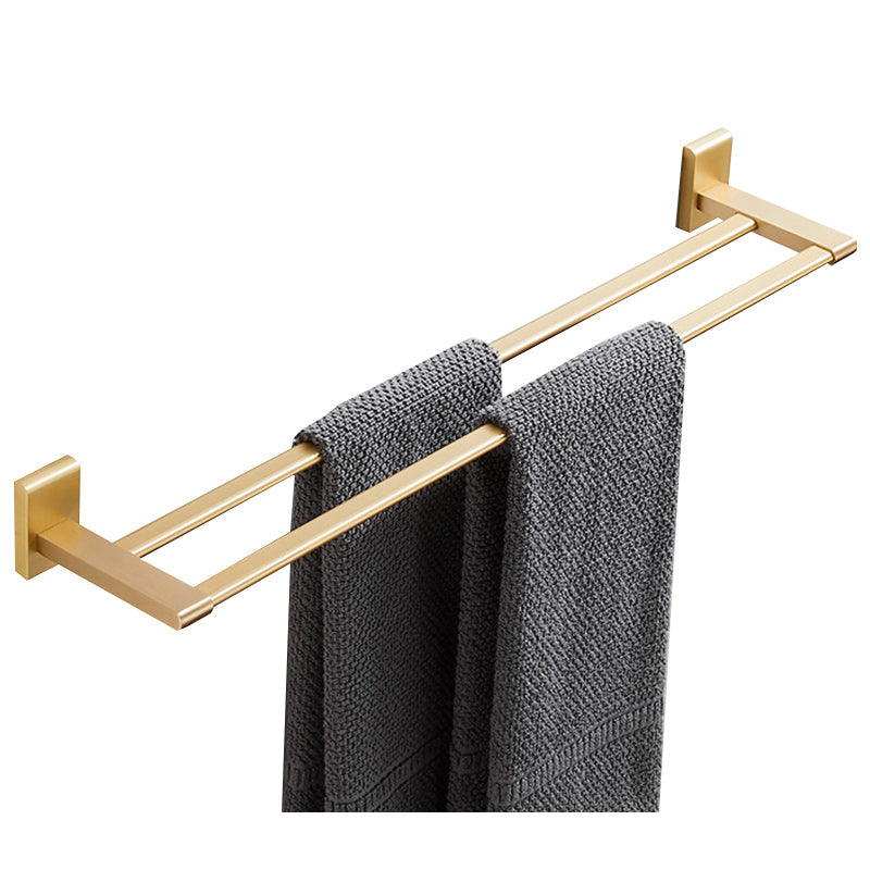 Golden Modern 5-Piece Bathroom Accessory Set Brushed Brass Towel Bar/Paper Holder