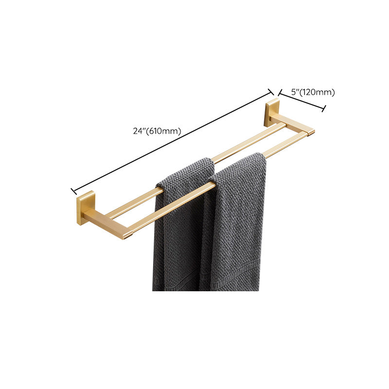 Golden Modern 5-Piece Bathroom Accessory Set Brushed Brass Towel Bar/Paper Holder