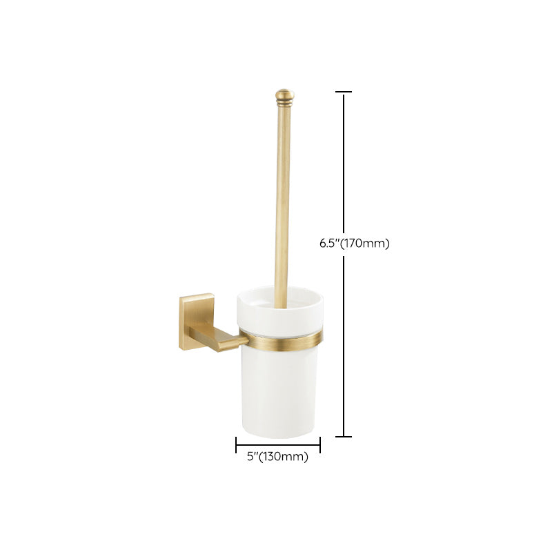 Golden Modern 5-Piece Bathroom Accessory Set Brushed Brass Towel Bar/Paper Holder