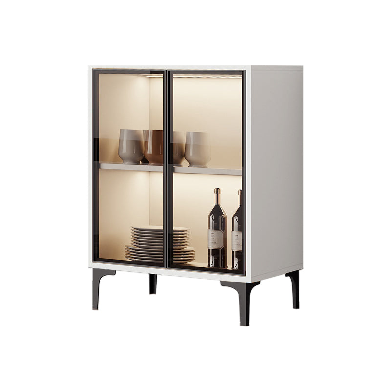 Contemporary Display Stand Faux Wood Storage Cabinet for Dining Room