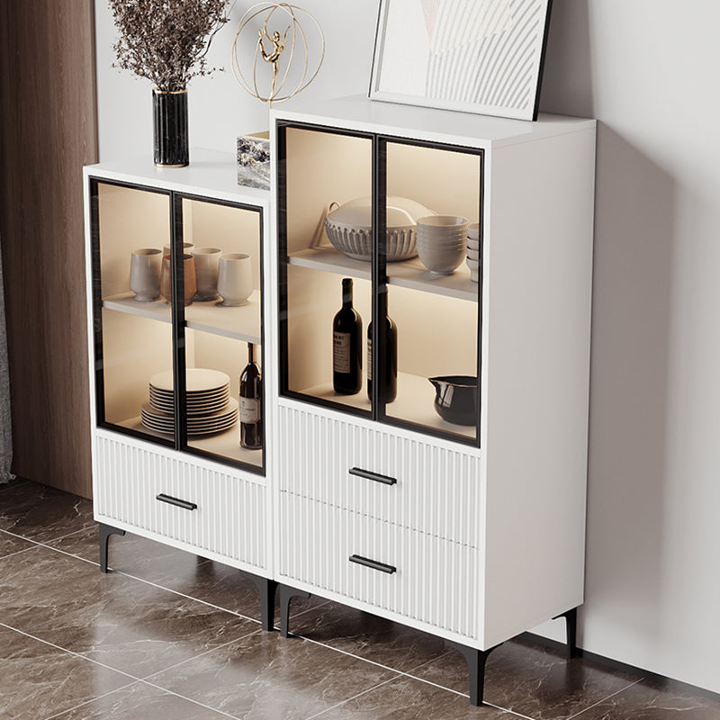 Contemporary Display Stand Faux Wood Storage Cabinet for Dining Room