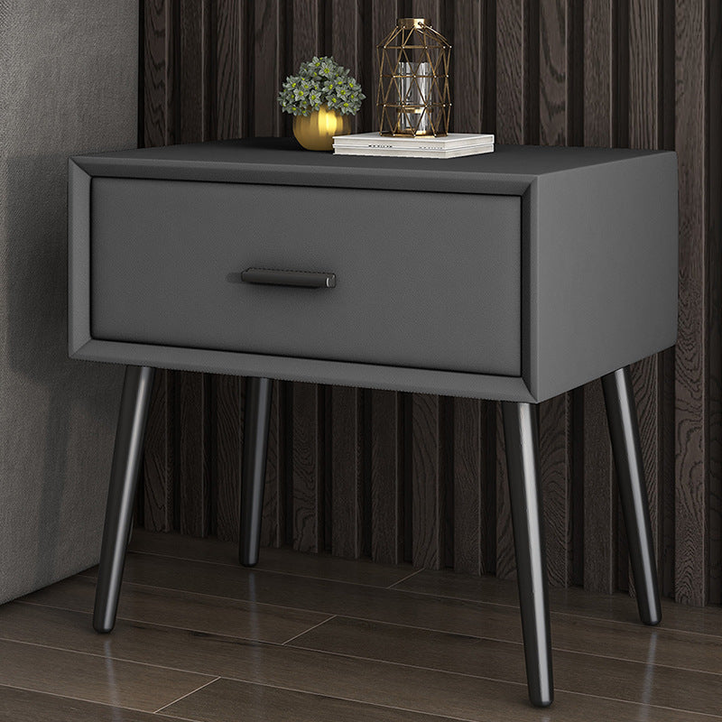 Contemporary Bed Nightstand Solid Wood Bedside Cabinet with Drawer