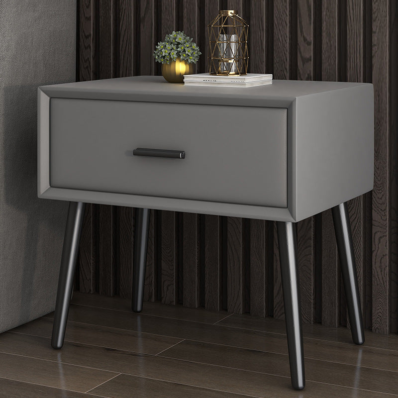 Contemporary Bed Nightstand Solid Wood Bedside Cabinet with Drawer