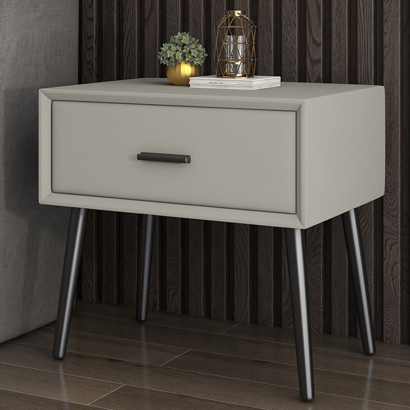 Contemporary Bed Nightstand Solid Wood Bedside Cabinet with Drawer