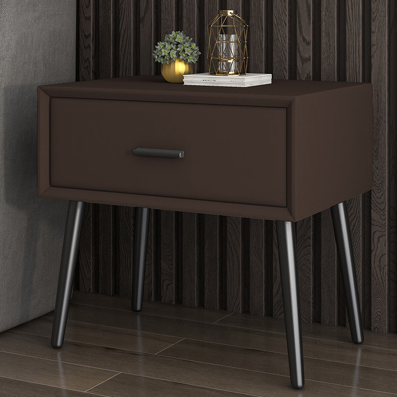 Contemporary Bed Nightstand Solid Wood Bedside Cabinet with Drawer