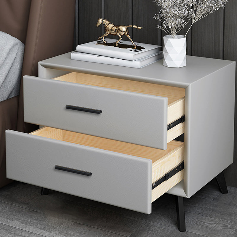 Modern Bedside Cabinet Solid Wood Night Table with 2 Drawers