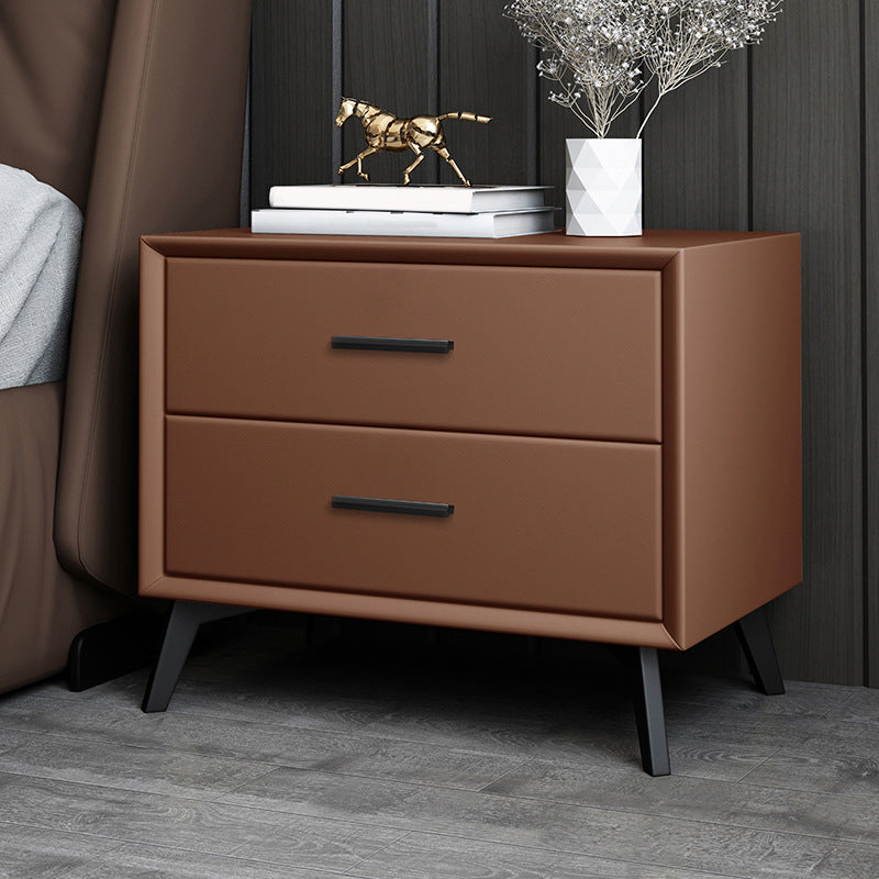 Modern Bedside Cabinet Solid Wood Night Table with 2 Drawers