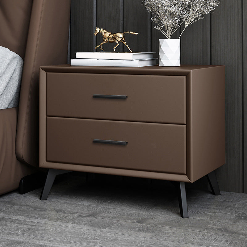 Modern Bedside Cabinet Solid Wood Night Table with 2 Drawers