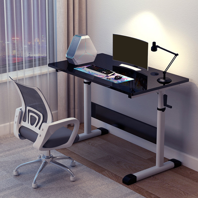 Modern Style Rectangle Office Desk T-shape Base Task Desk for Bedroom