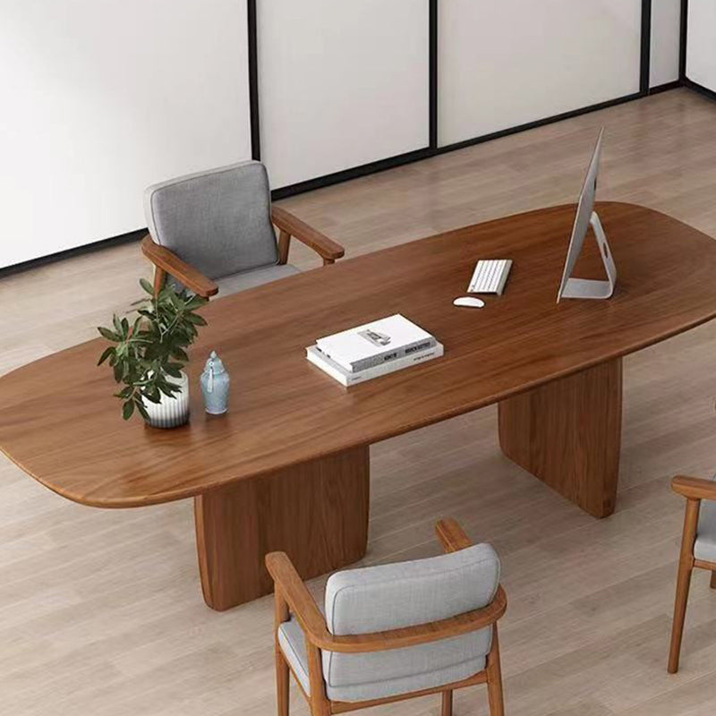 Modern Oval Office Desk Solid Wood Writing Desk for Home Office