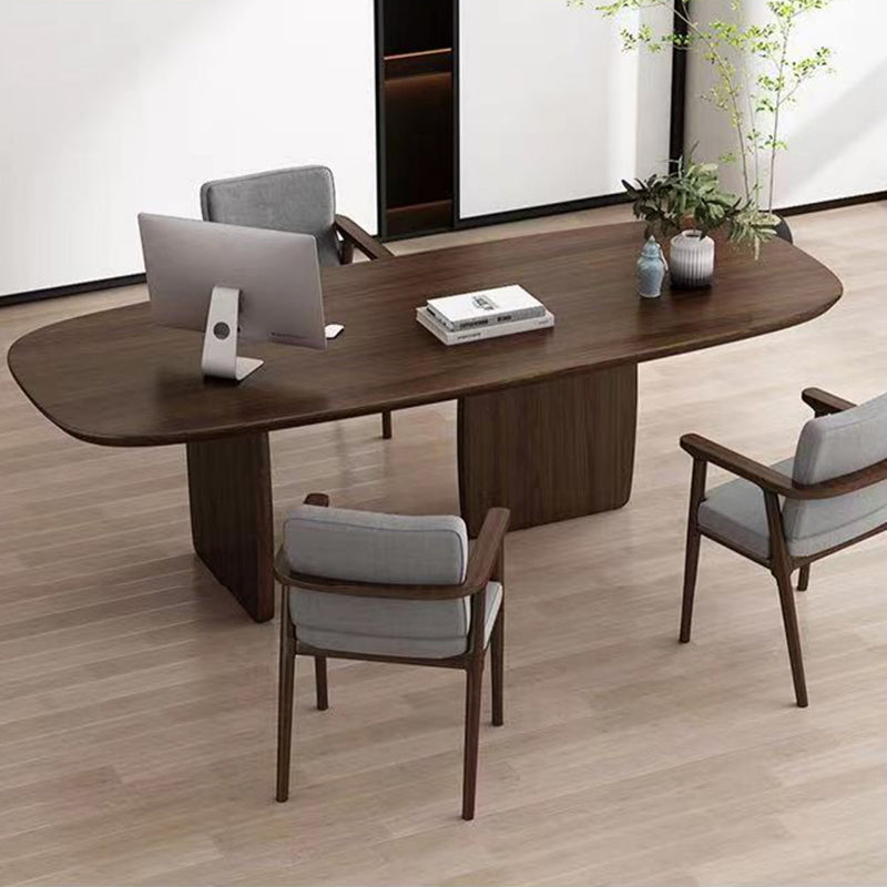 Modern Oval Office Desk Solid Wood Writing Desk for Home Office