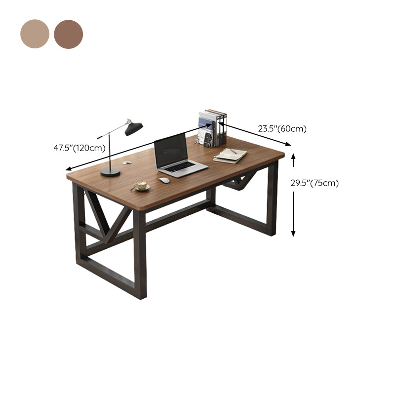 Contemporary Rectangular Office Desk Sled Writing Desk with Metal Legs