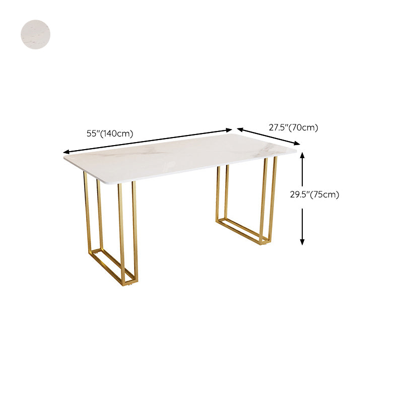 Contemporary Stone Writing Desk 29.53-inch Wide Office Desk with 1 Shelf