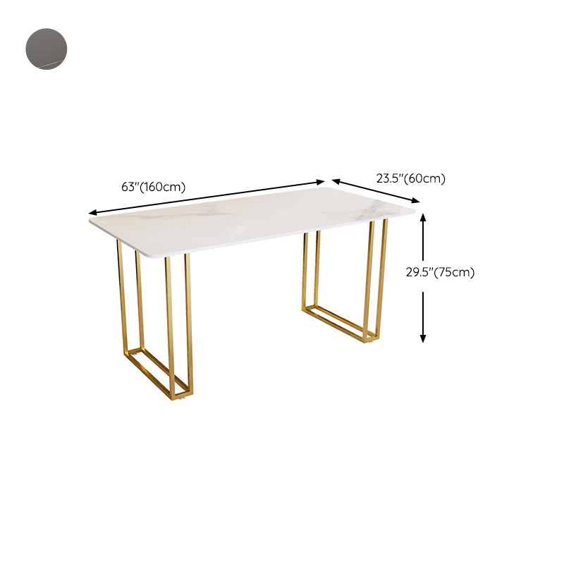 Contemporary Stone Writing Desk 29.53-inch Wide Office Desk with 1 Shelf