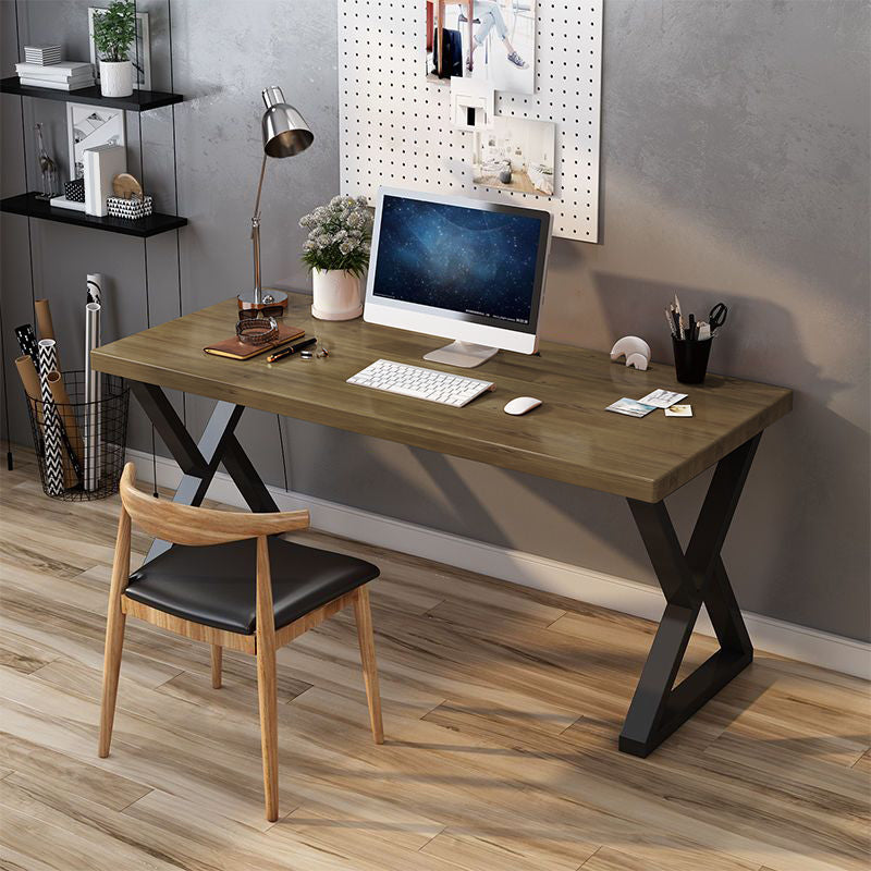 Industrial Sled Writing Desk Rectangular Solid Wood Office Desk