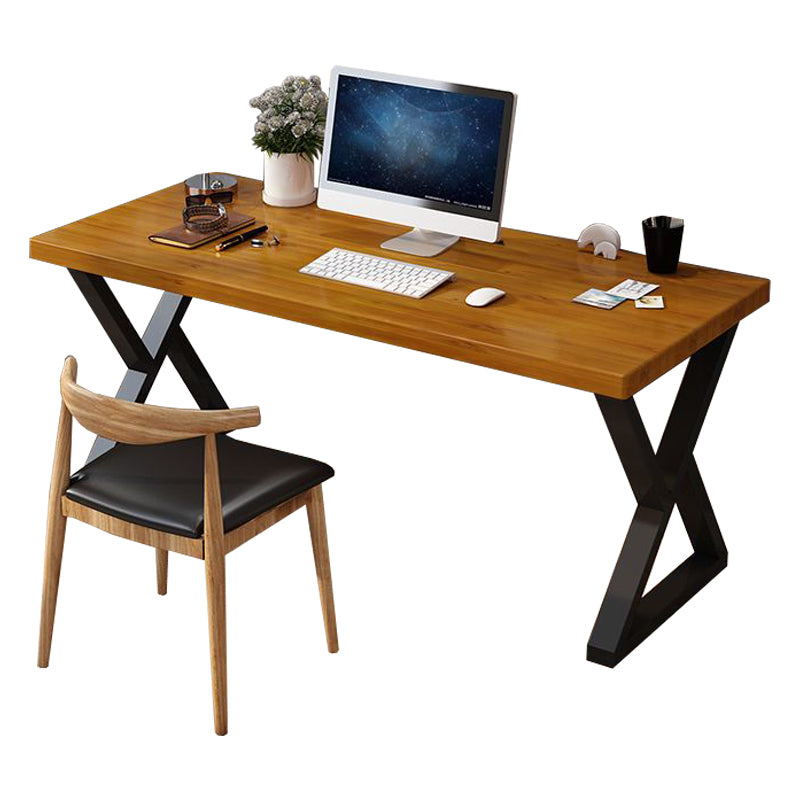 Industrial Sled Writing Desk Rectangular Solid Wood Office Desk