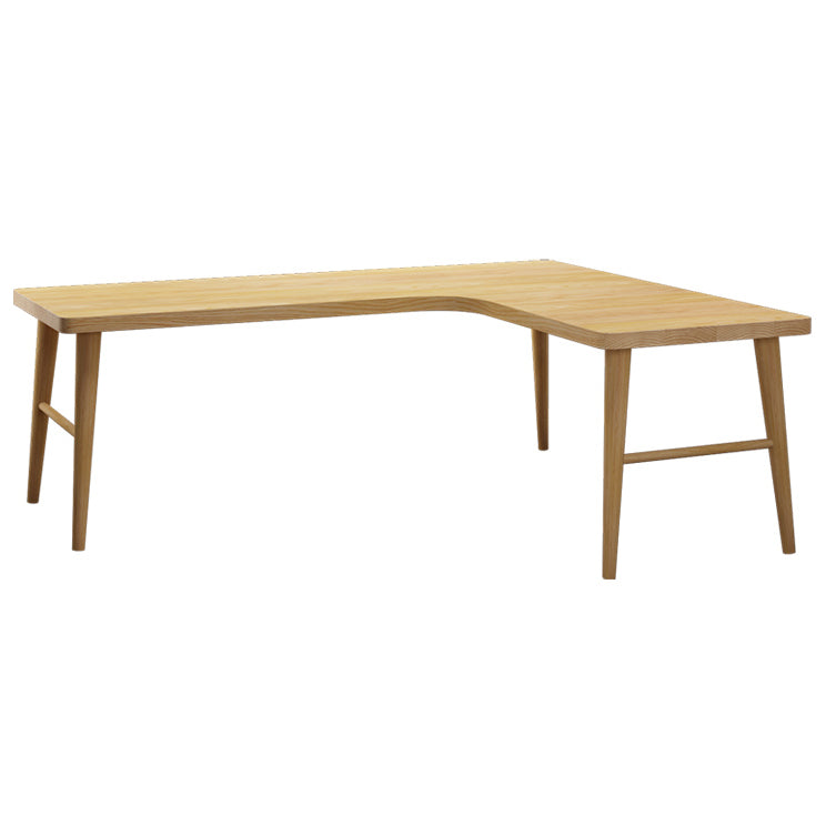 Contemporary 29.53" Tall Office Desk Solid Wood Natural Writing Desk