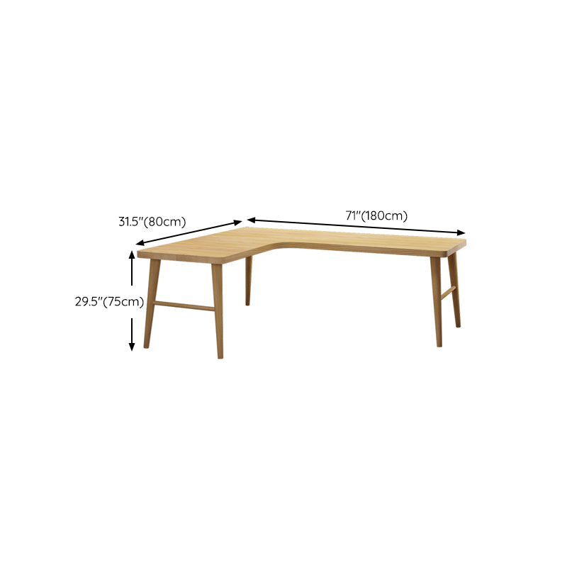 Contemporary 29.53" Tall Office Desk Solid Wood Natural Writing Desk