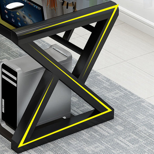 Contemporary 29.53-inch Tall Gaming Desk Glass Top Computer Desk