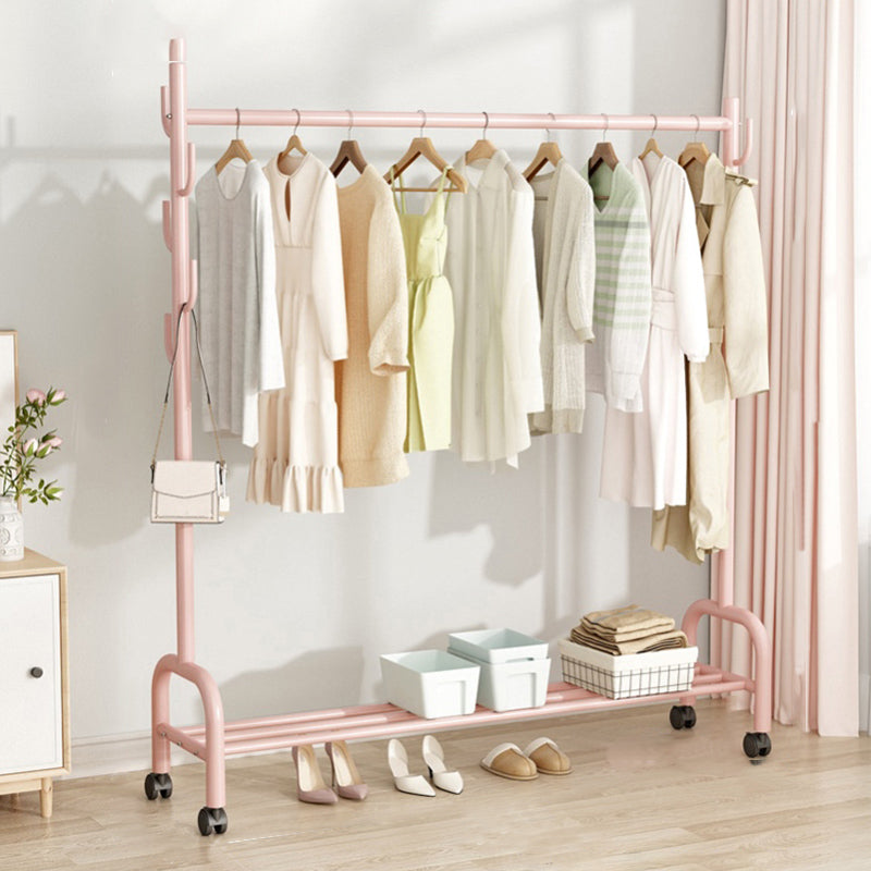 Contemporary Coat Rack Free Standing Metal Coat Hanger with Storage Shelving