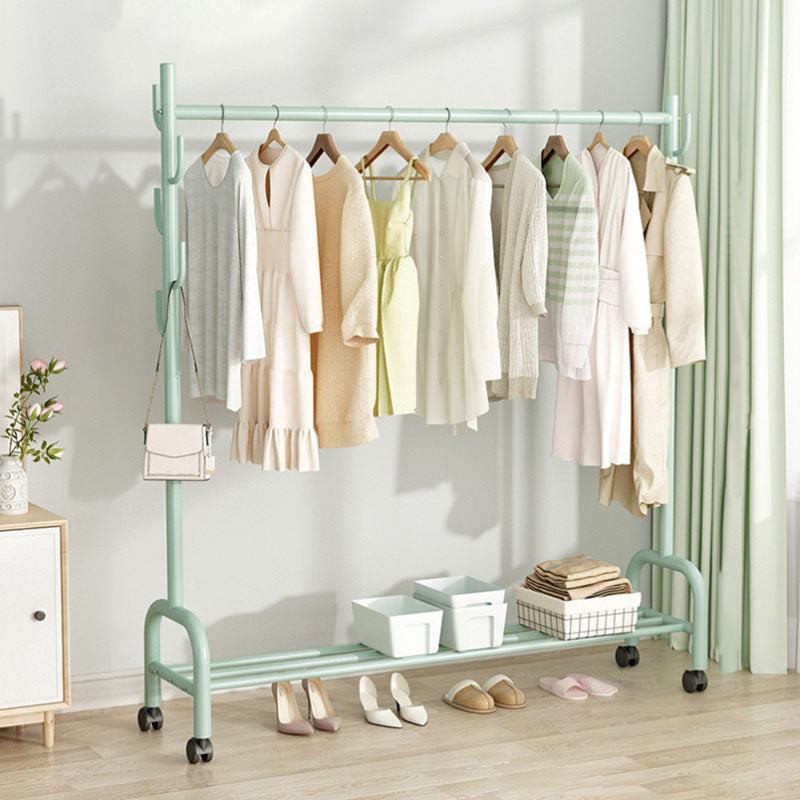 Contemporary Coat Rack Free Standing Metal Coat Hanger with Storage Shelving