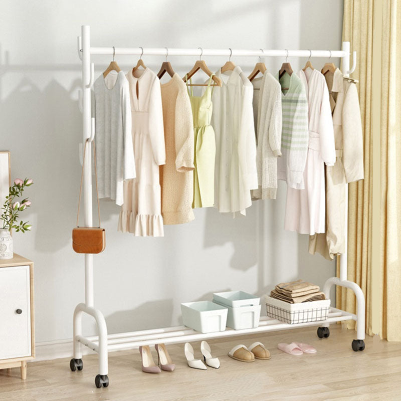 Contemporary Coat Rack Free Standing Metal Coat Hanger with Storage Shelving