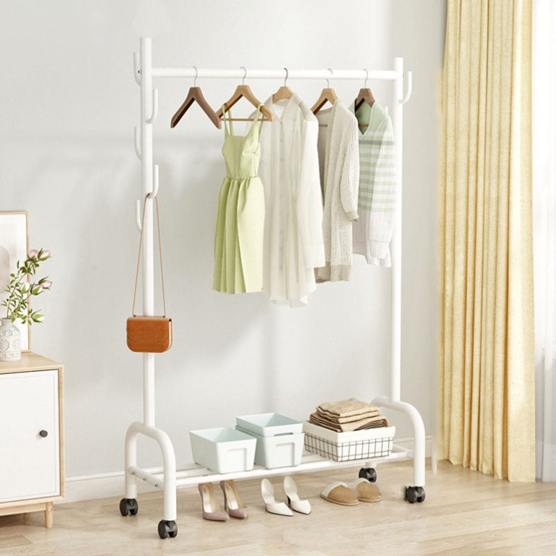 Contemporary Coat Rack Free Standing Metal Coat Hanger with Storage Shelving