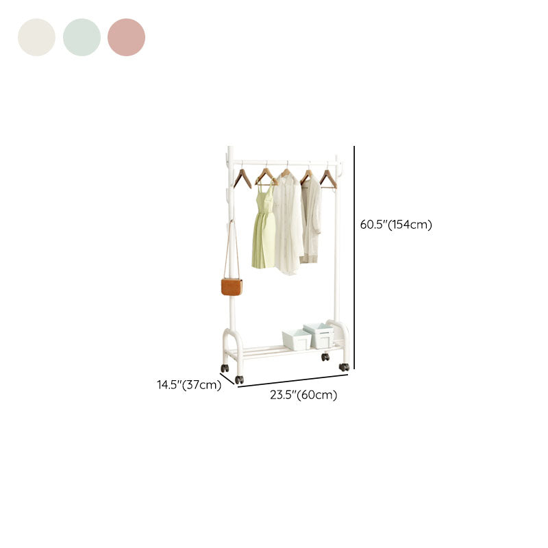 Contemporary Coat Rack Free Standing Metal Coat Hanger with Storage Shelving