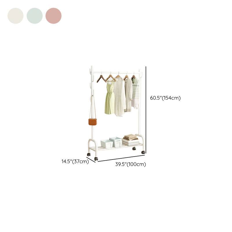 Contemporary Coat Rack Free Standing Metal Coat Hanger with Storage Shelving