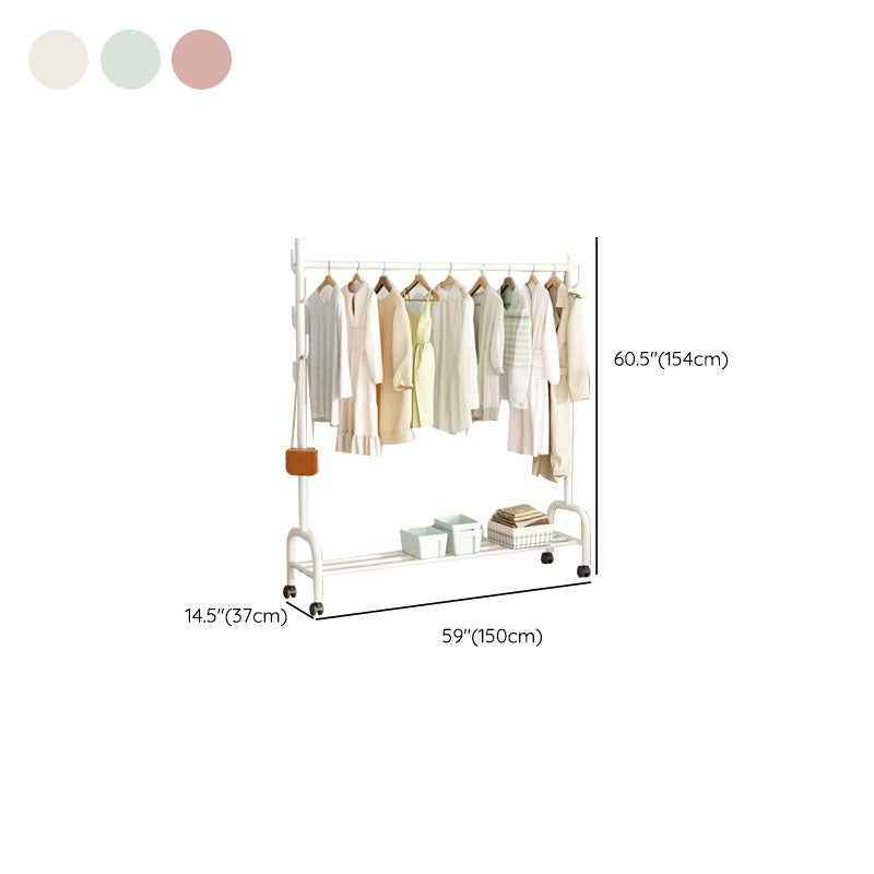 Contemporary Coat Rack Free Standing Metal Coat Hanger with Storage Shelving