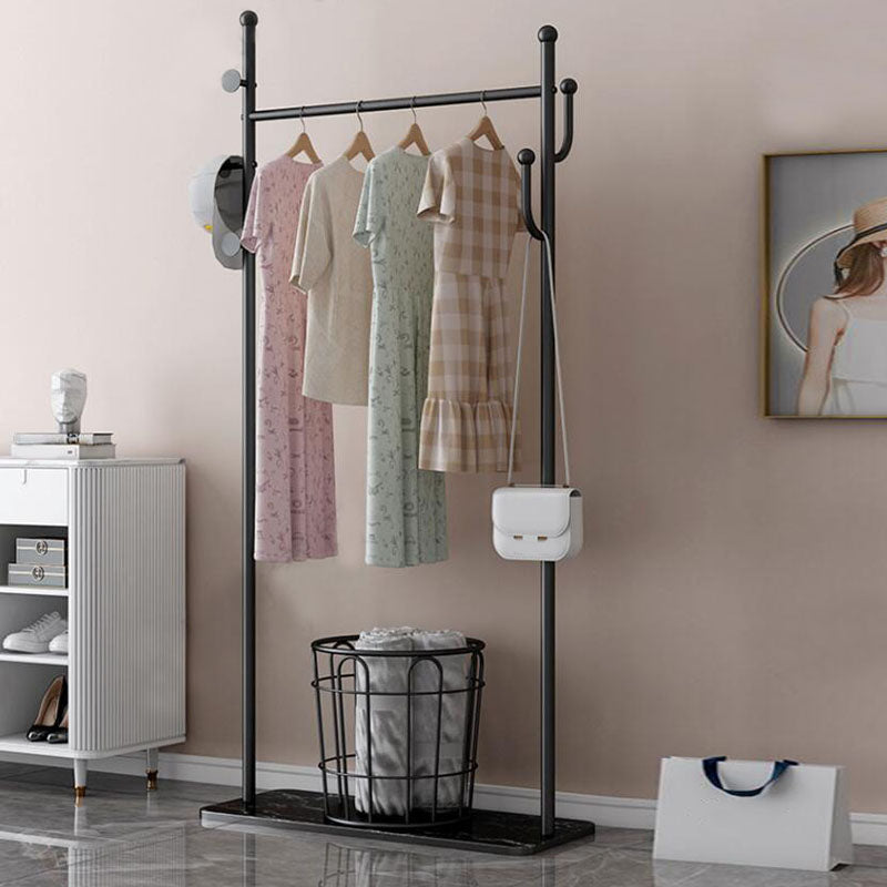 Gorgeous Coat Rack Solid Color Coat Hooks Basket Metal Coat Rack with Marble Bottom