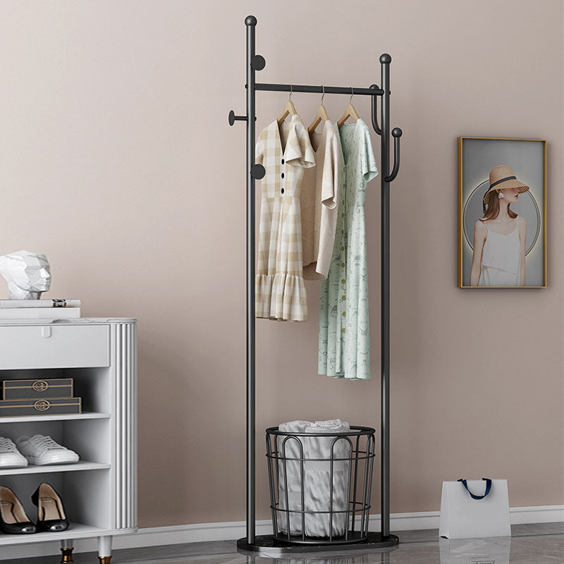 Gorgeous Coat Rack Solid Color Coat Hooks Basket Metal Coat Rack with Marble Bottom