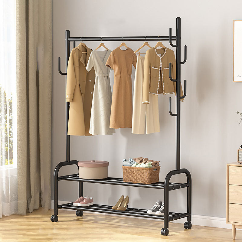 Modern Coat Rack Hanging Rail Storage Shelving and Hooks Coat Hanger