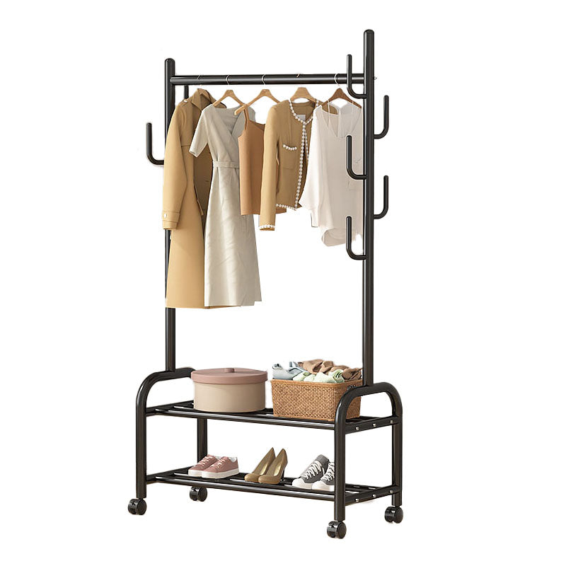 Modern Coat Rack Hanging Rail Storage Shelving and Hooks Coat Hanger