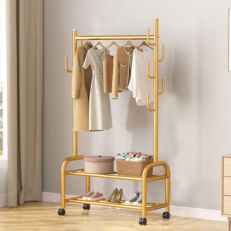 Modern Coat Rack Hanging Rail Storage Shelving and Hooks Coat Hanger