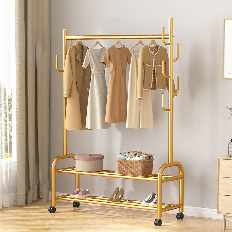 Modern Coat Rack Hanging Rail Storage Shelving and Hooks Coat Hanger