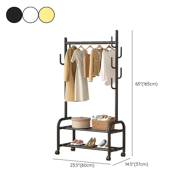 Modern Coat Rack Hanging Rail Storage Shelving and Hooks Coat Hanger