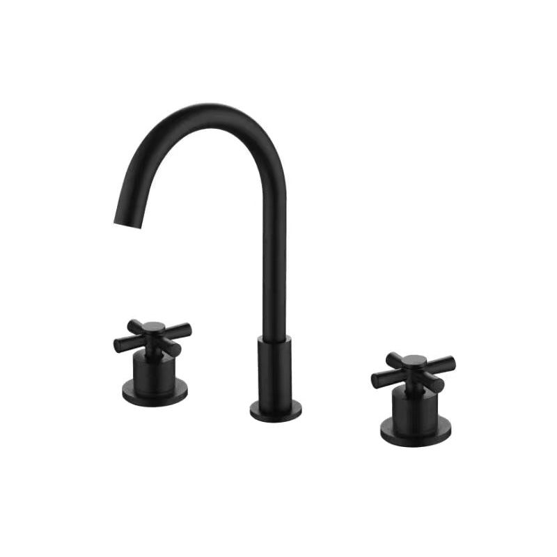 High-Arc Basin Faucet Cross Handle Vanity Faucet for Bathroom