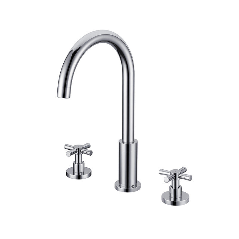 High-Arc Basin Faucet Cross Handle Vanity Faucet for Bathroom