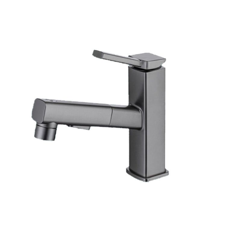 Lever Handle Faucet Pull-out Vessel Sink Faucet with Swivel Spout