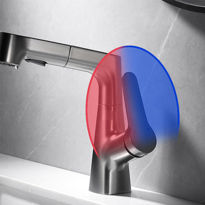 Pull-out Vessel Faucet Contemporary Sink Faucet with One Lever Handle