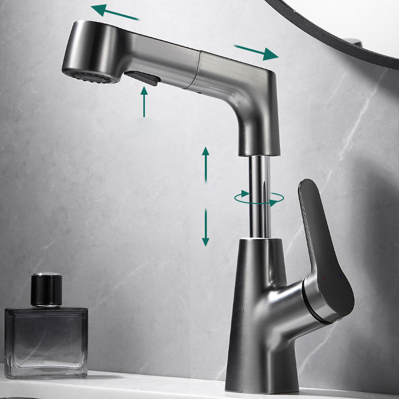 Pull-out Vessel Faucet Contemporary Sink Faucet with One Lever Handle