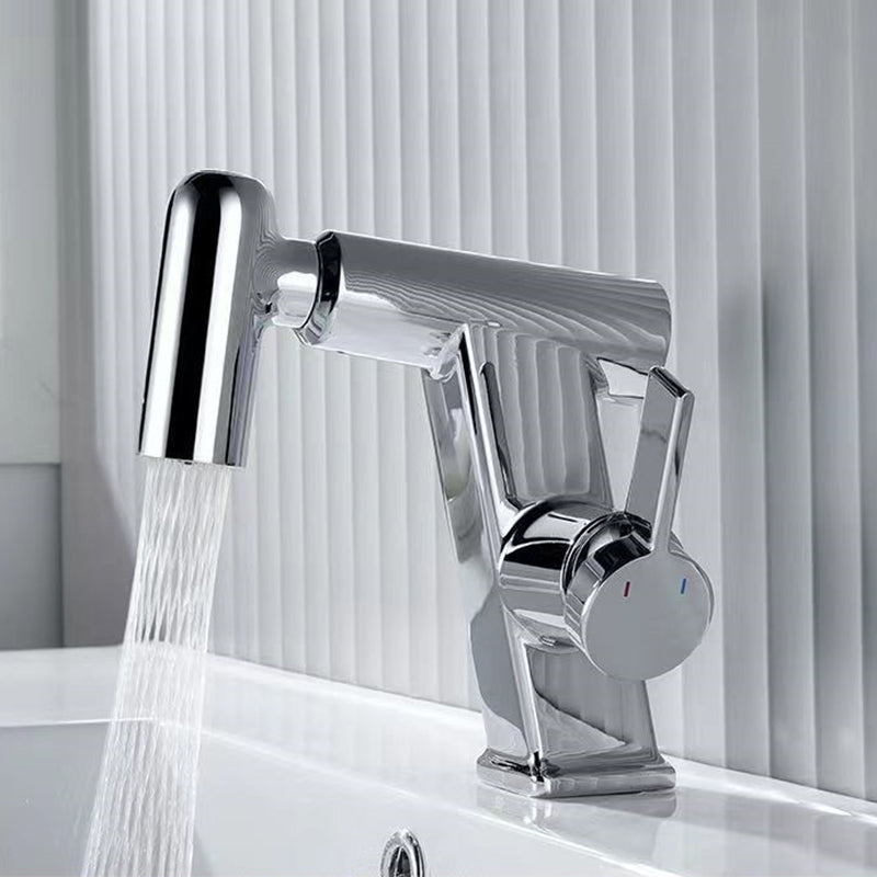 Contemporary Vessel Faucet Swivel Spout Faucet with One Lever Handle