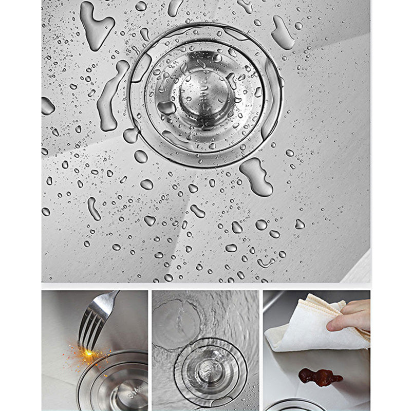 Contemporary Stainless Steel Kitchen Sink with Faucet Single Bowl Sink