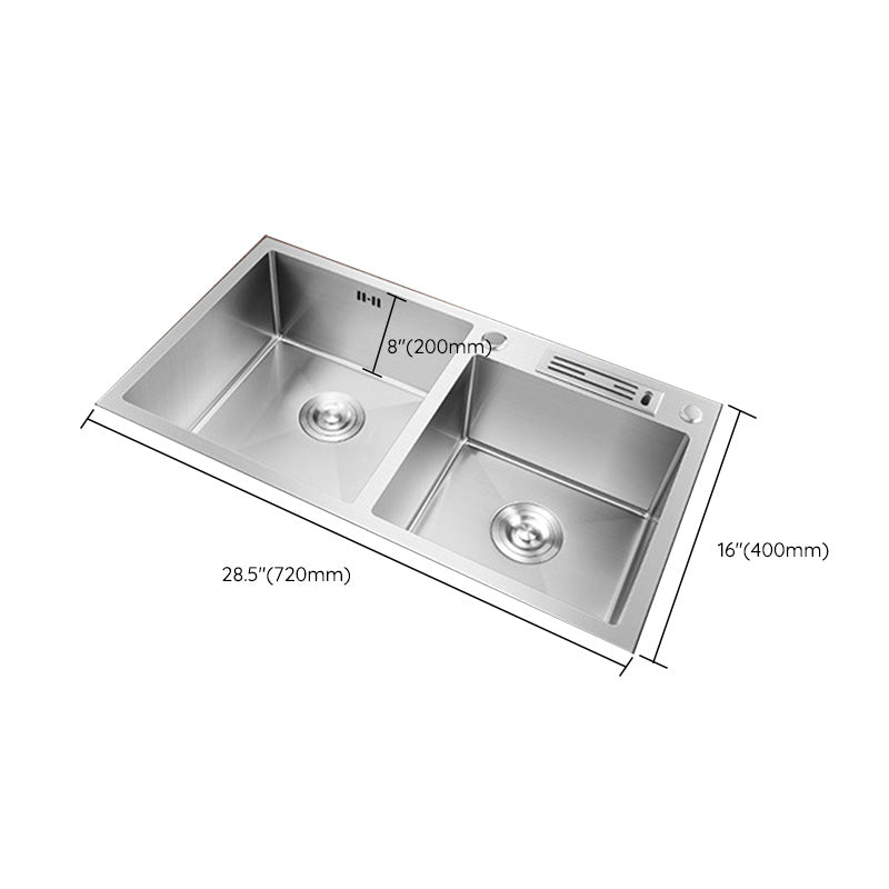 Contemporary Stainless Steel Kitchen Sink with Faucet Single Bowl Sink