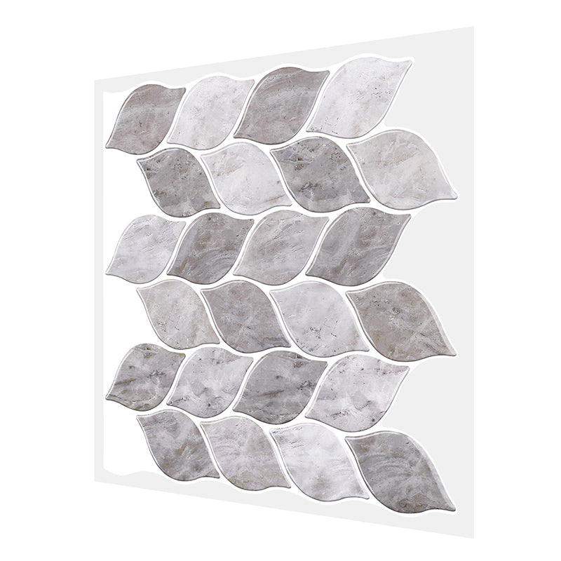 Gray Tone Kitchen Backsplash Tile Leaf Pattern Peel and Stick Backsplash Tile