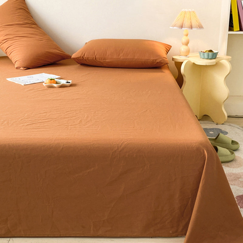 3-Piece Solid Color Sheet Set Cotton Tear Resistant Bed Sheet