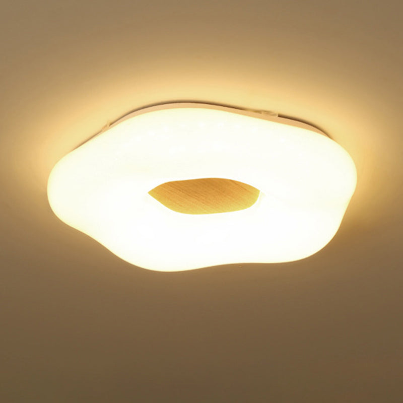 Japanese Style Wooden Ceiling Light Circle Shape LED Ceiling Lamp for Bedroom