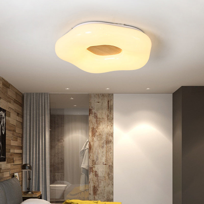 Japanese Style Wooden Ceiling Light Circle Shape LED Ceiling Lamp for Bedroom